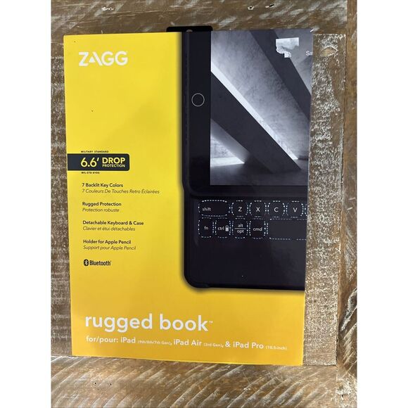 ZAGG Rugged‎ Book Durable Magnetic-Hinged Keyboard and Case in Black- NEW - Picture 1 of 3